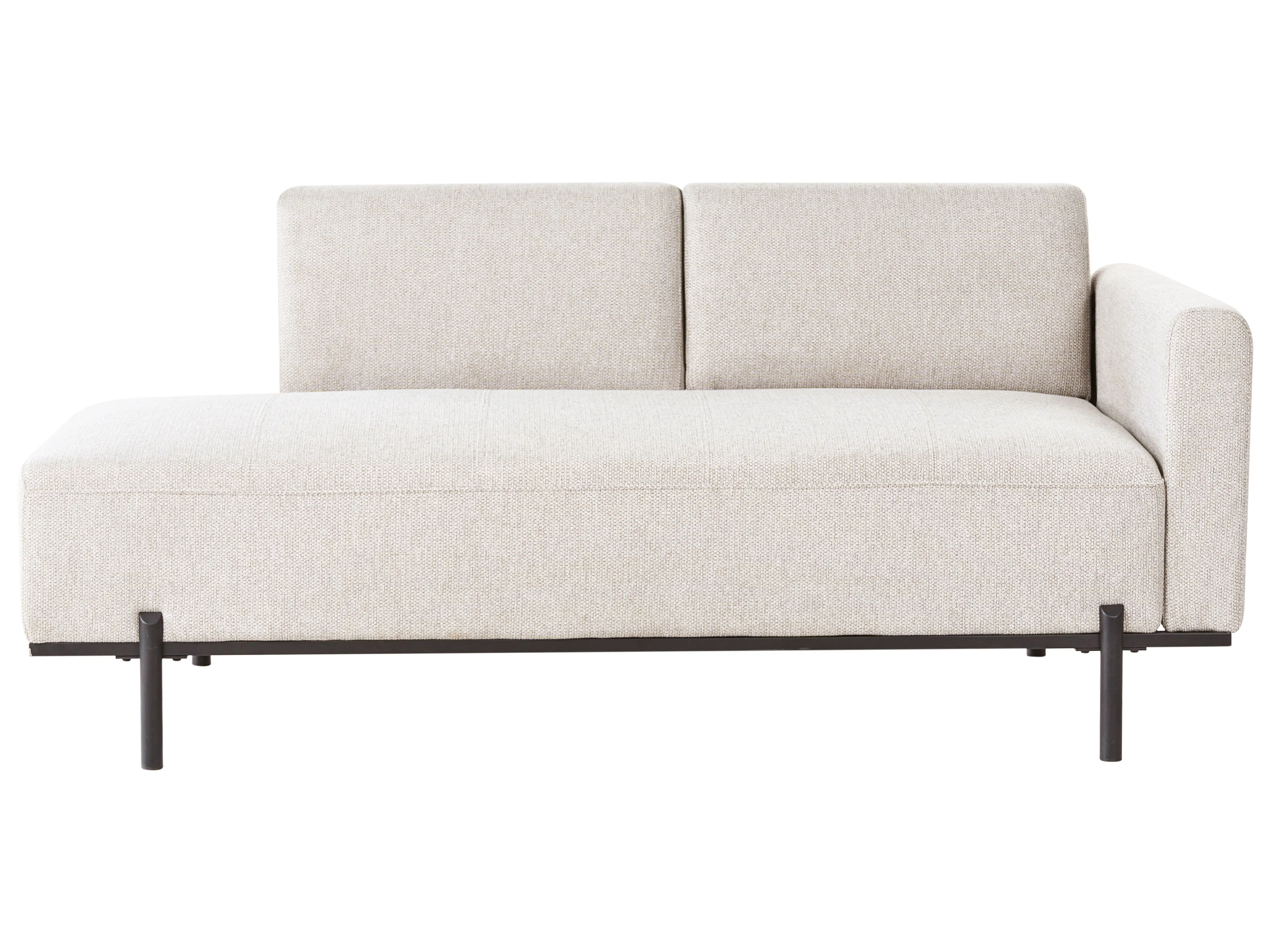 Chaise Longue SAVASSE Faux Linen Light Beige