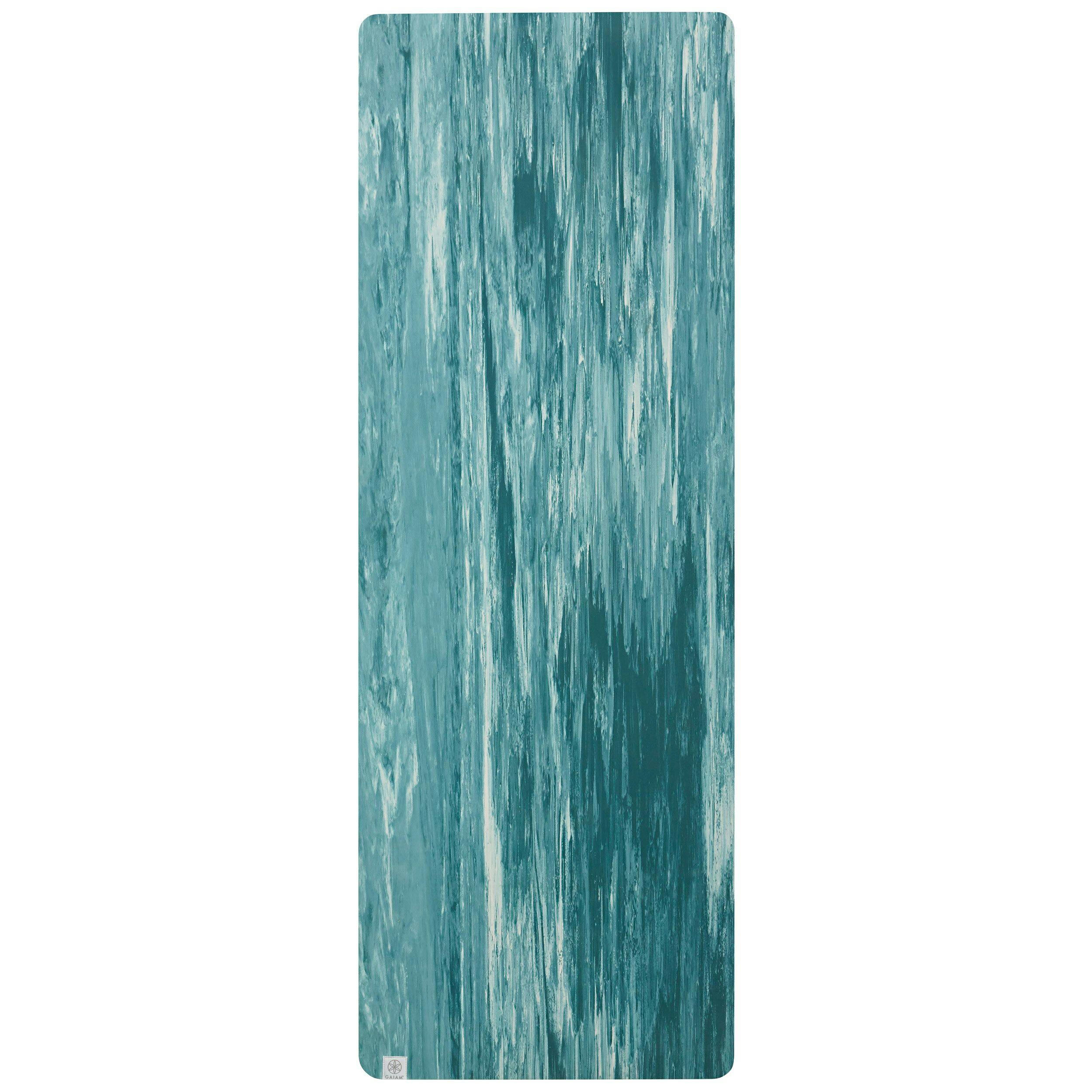 Gaiam Rubber Yoga Mat, Turquoise, 4-mm