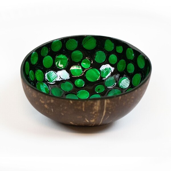 La Pastiche by overstockArt Earthly Green Coconut Bowl