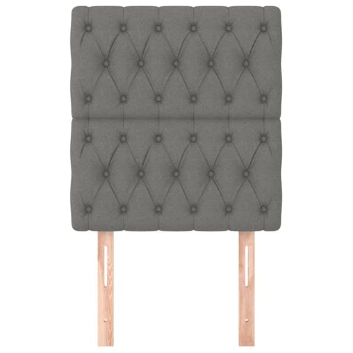 NNEVL Headboards 2 pcs Dark Grey 80x7x78/88 cm Fabric