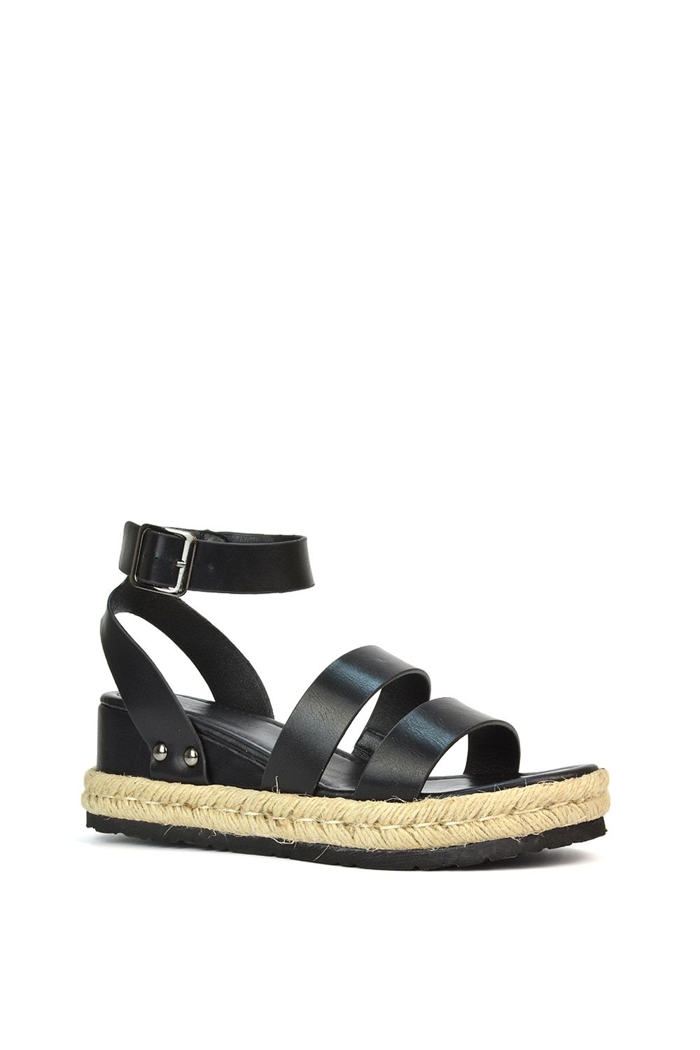 XY London Brook' Espadrille Platform Wedge Low Heel Sandal Shoes With Ankle Strap