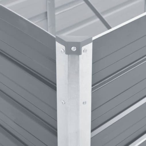 NNEVL Garden Raised Bed Galvanised Steel 320x80x45 cm Grey
