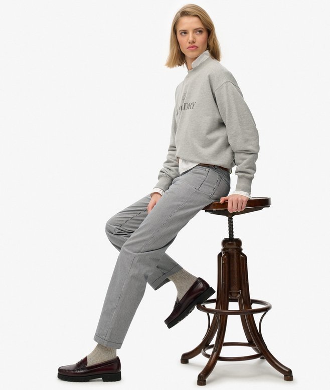 Mid Rise Straight Stripe Pants
