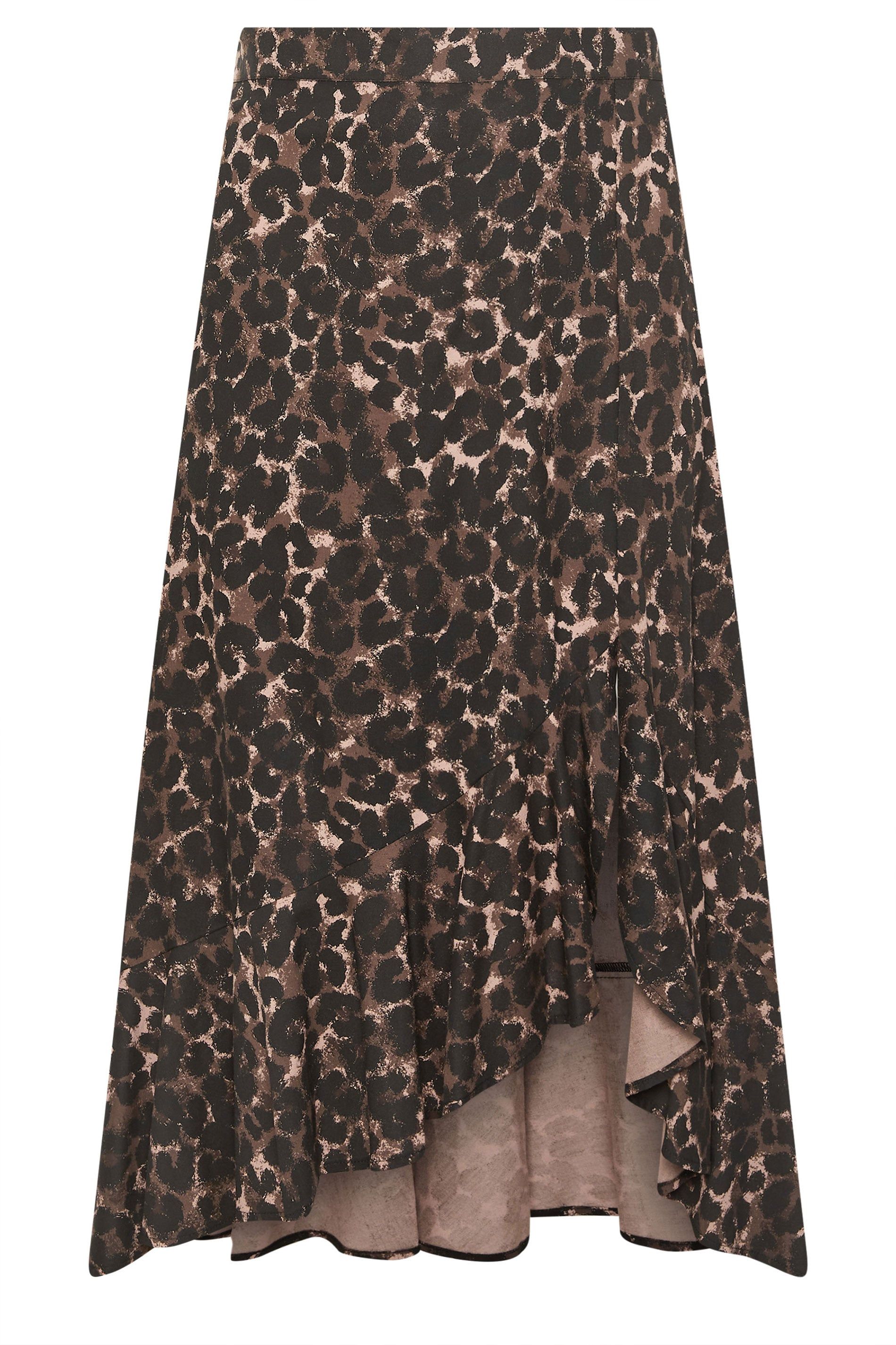 Yours Leopard Print Ruffle Maxi Skirt