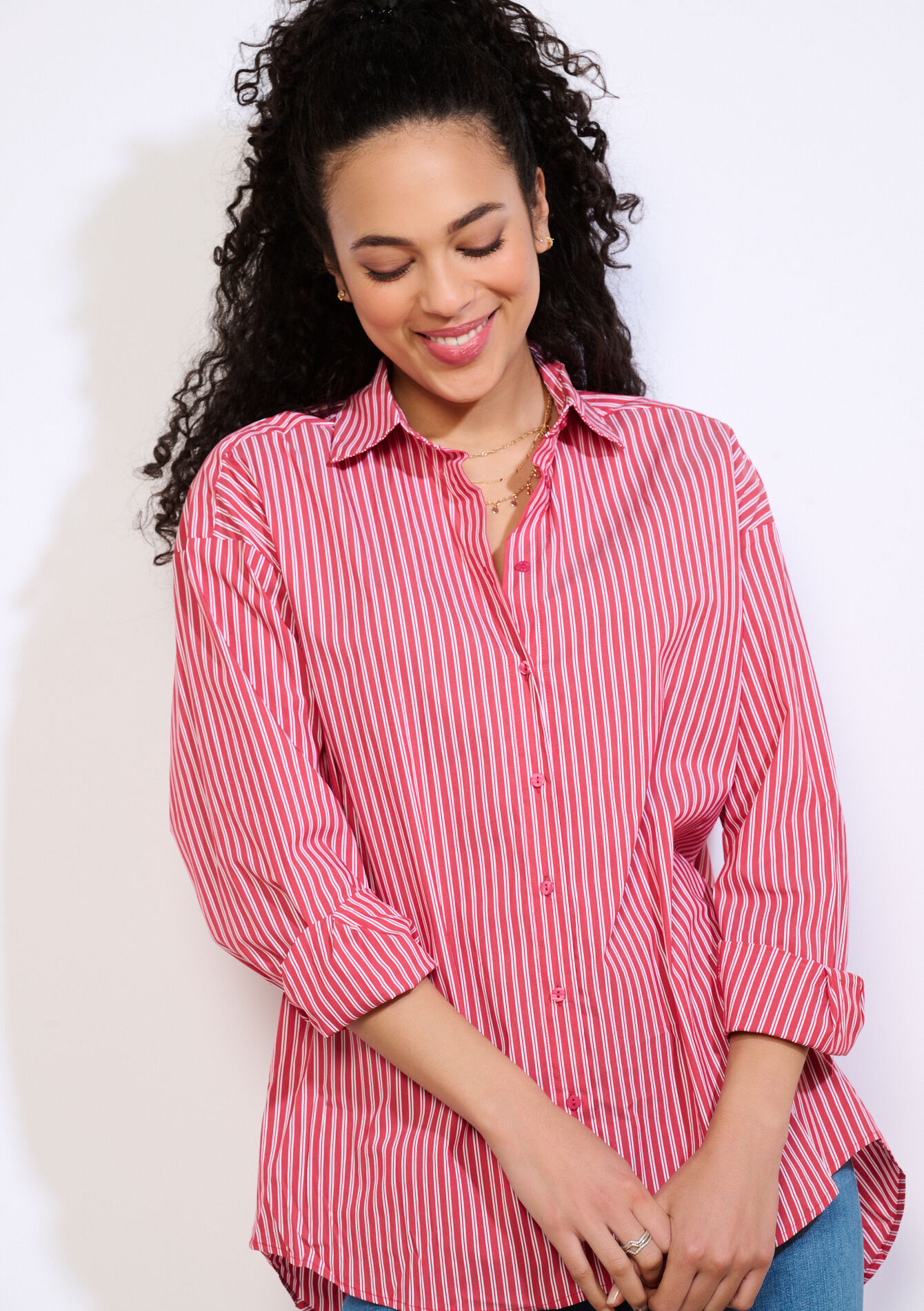 Gestreept katoenen hemd