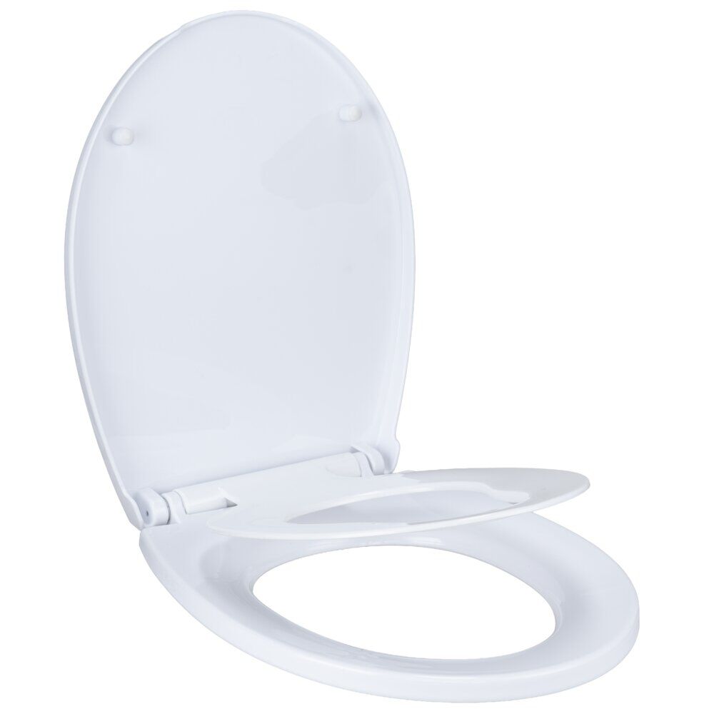 Abattant WC enfant adulte avec réducteur 37x45cm taille universelle blanc uni