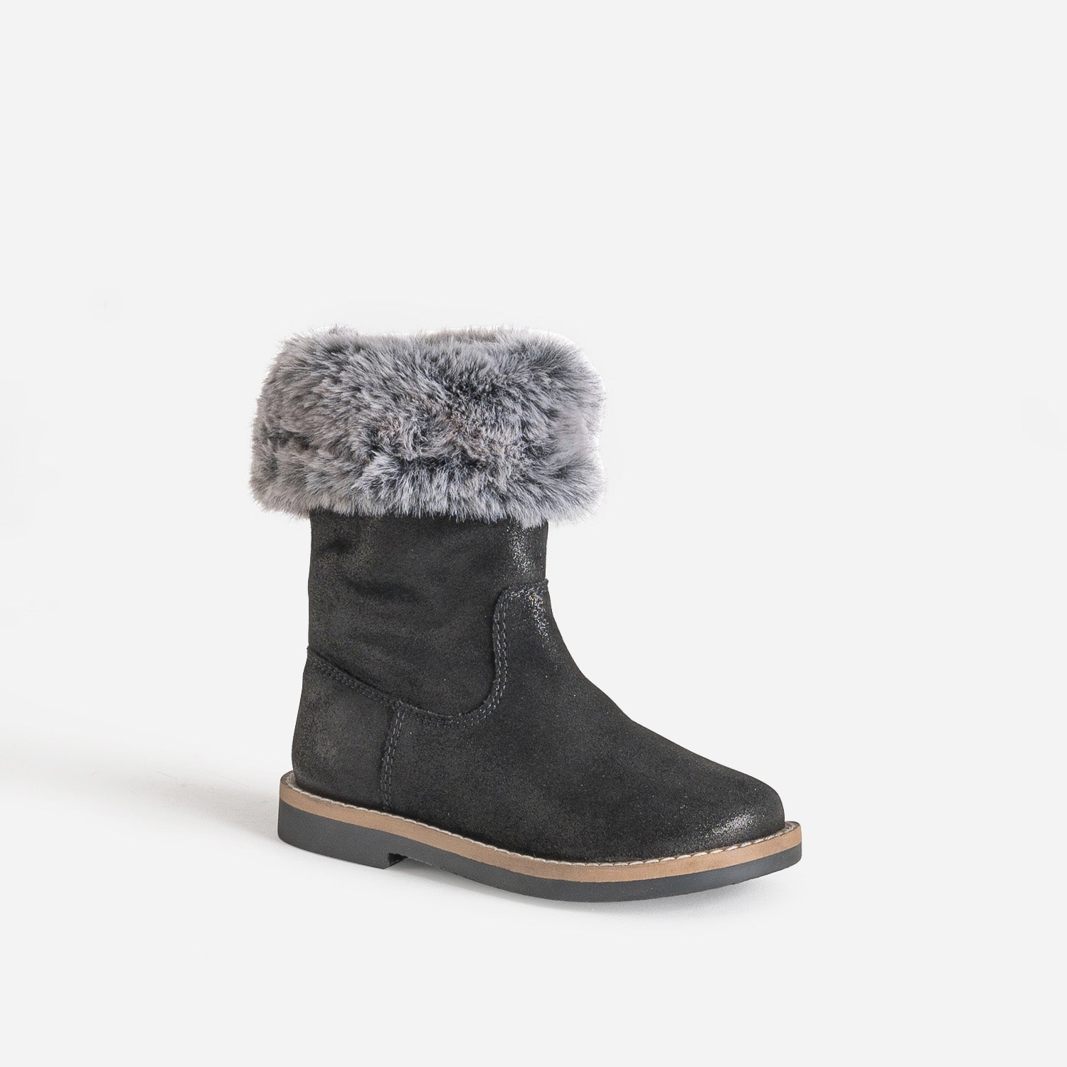 Botte BUGGY noire cuir velours tige fourrée