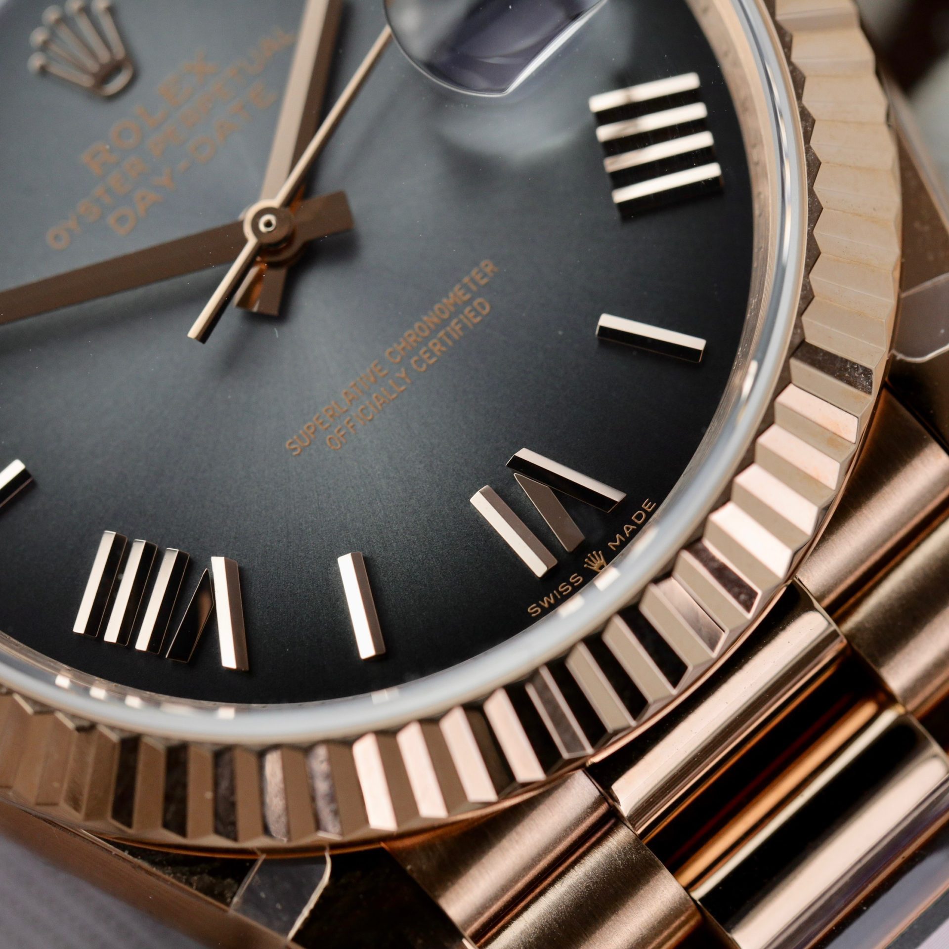 Rolex Day-Date RG Plated Ombre Grey Dial 40mm Super Clone
