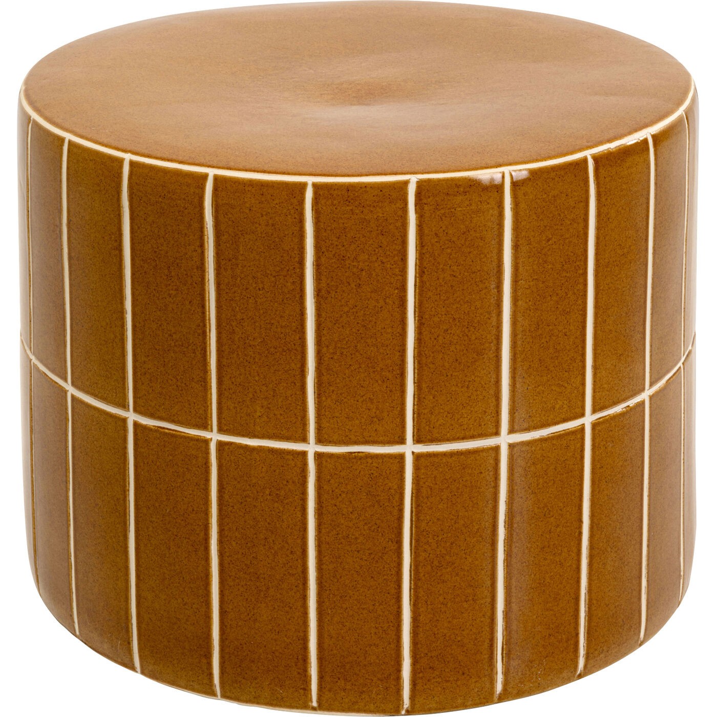 Kare Design Bijzettafel Bliss Tile Ø42cm bruin