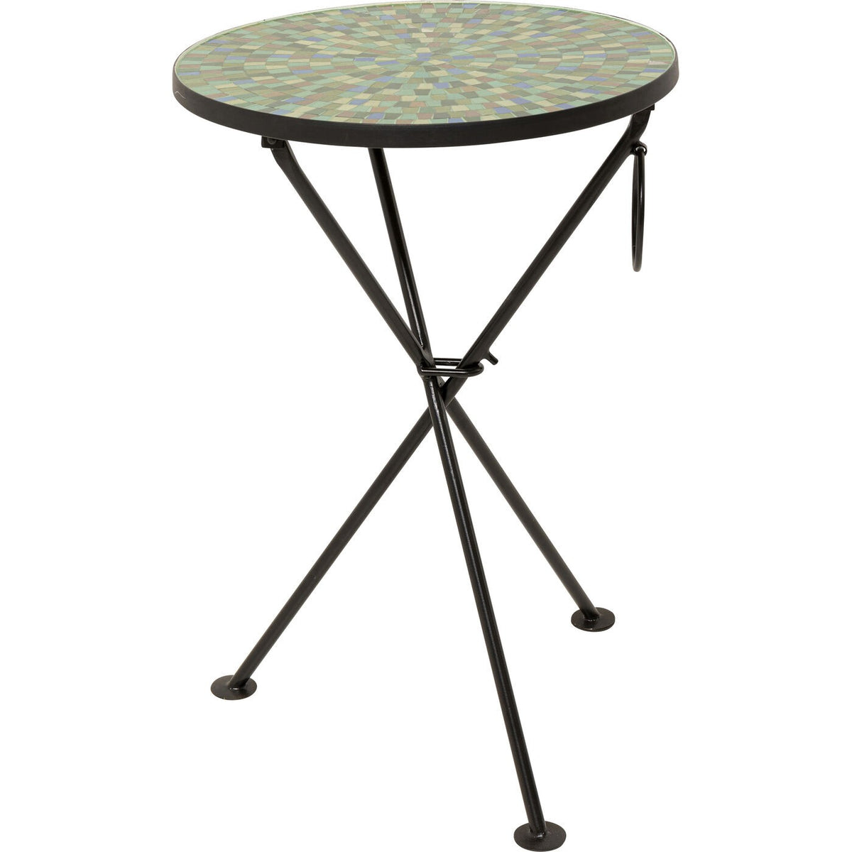 Kare Design Bijzettafel Clack Mosaic Ø35cm groen en blauw