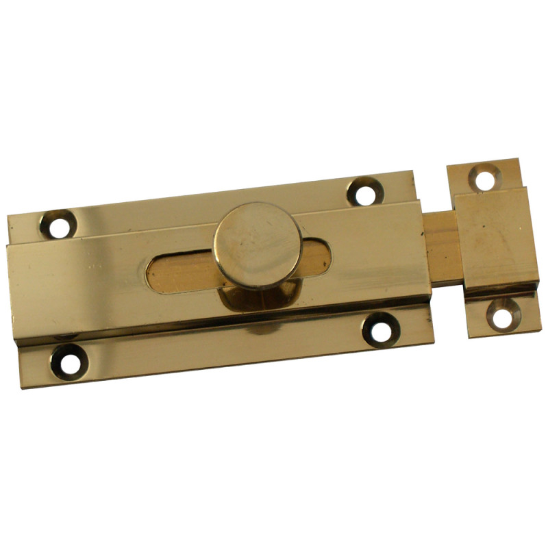 Verrou canon en laiton poli 80 x 40 mm TEKNIBOX