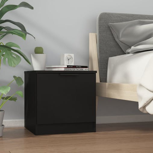 NNEVL Bedside Cabinets 2 pcs Black 40x39x40 cm