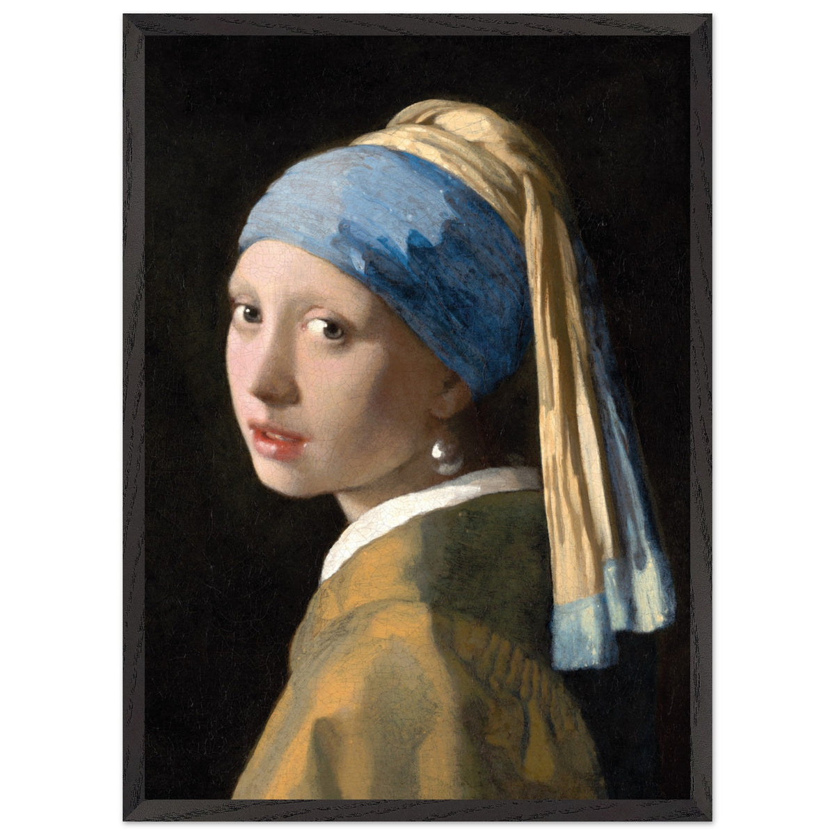 Artfulprints Poster met Lijst Johannes Vermeer - Meisje met de parel  - 50x70 cm - Meerkleurig