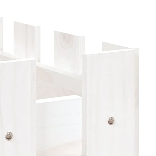 NNEVL Garden Raised Bed with Fence Design White 100x50x50 cm Solid Wood Pine