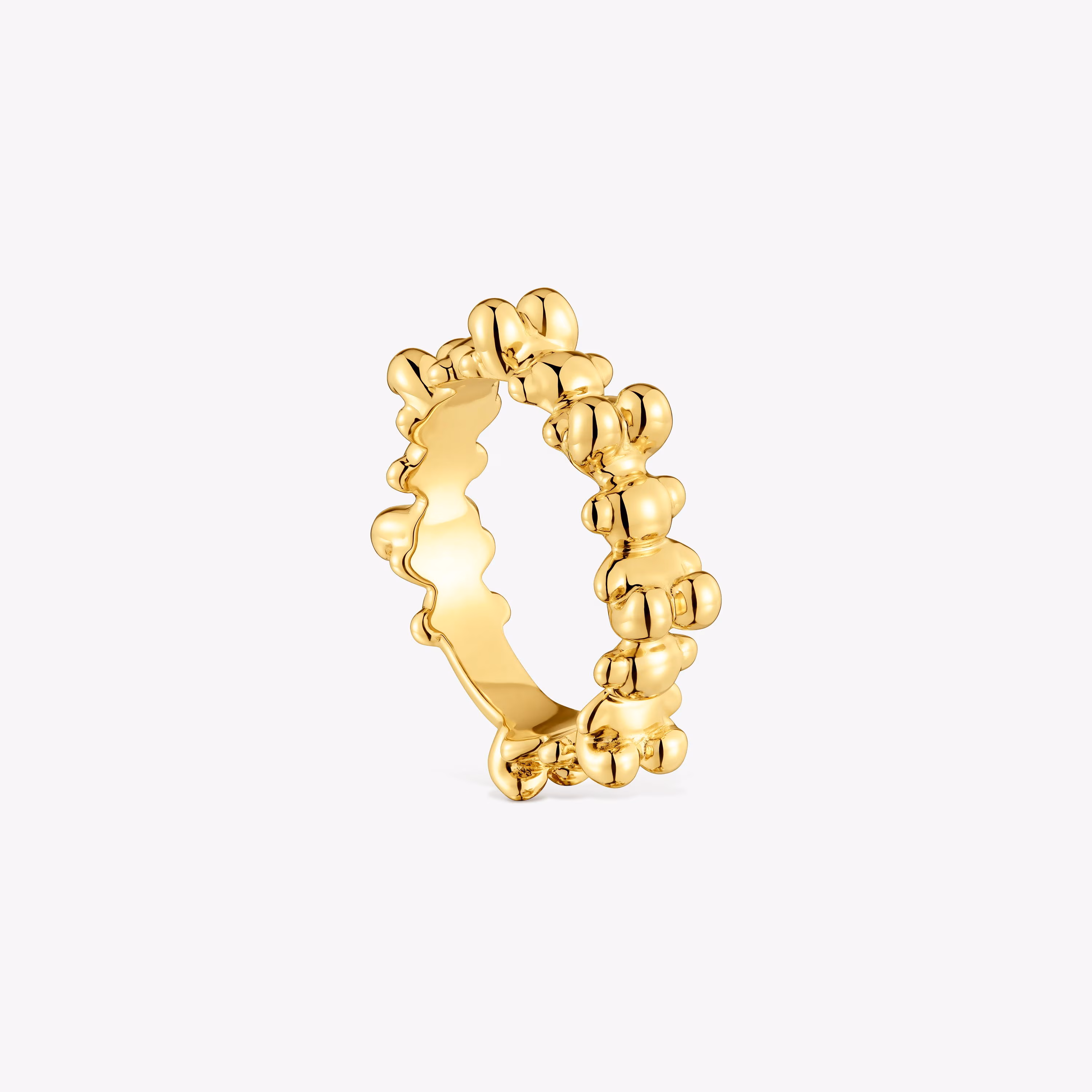 Anillo mediano con baño de oro 18 kt sobre plata y motivos oso Bold Bear