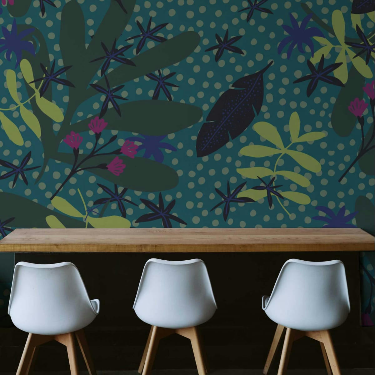 - Papier peint panoramique feuillage sauvage 425 x 250 cm