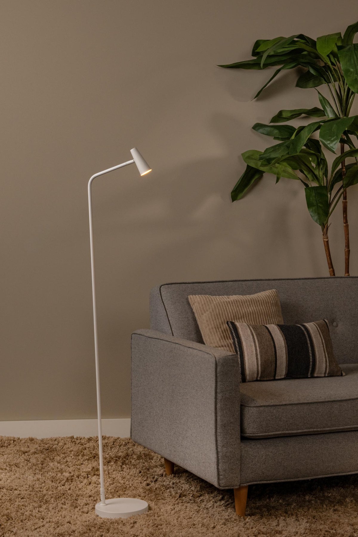 Lucide vloerlamp STIRLING - Geïntegreerde LED - Wit
