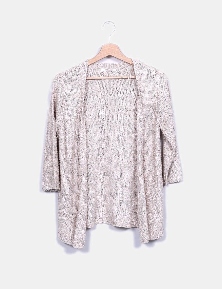 Camaïeu Beige cardigan with pailettes