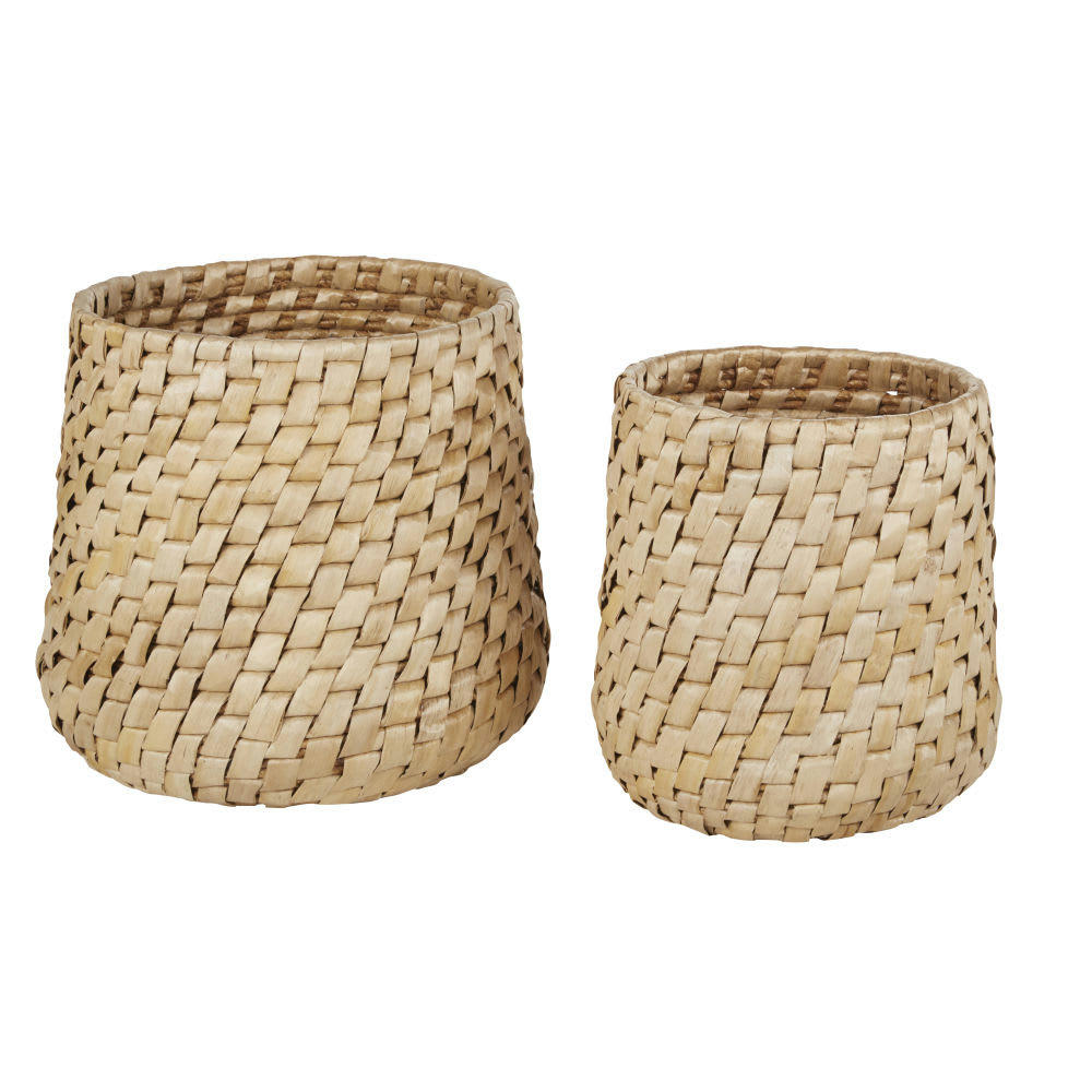 ELIOTT - Paniers en écorce de banane beige (x2)