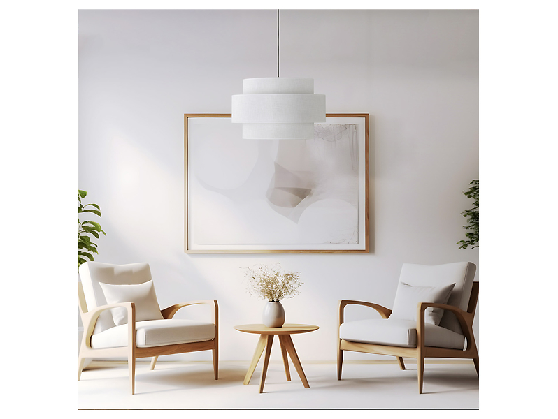 Lampa wisząca Calisto White tkaninowa biała