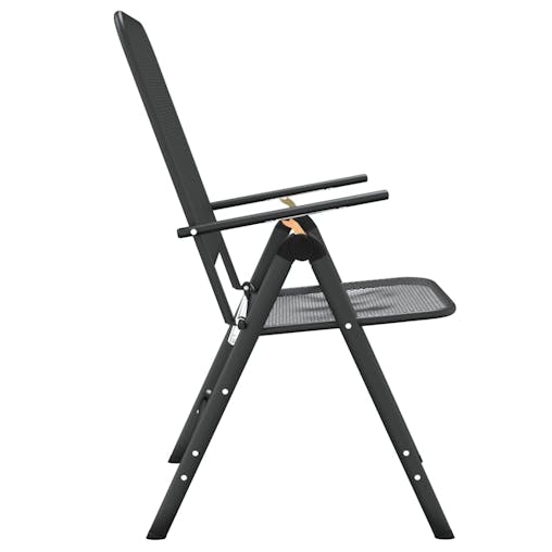 NNEVL Folding Garden Chairs 4 pcs Expanded Metal Mesh Anthracite