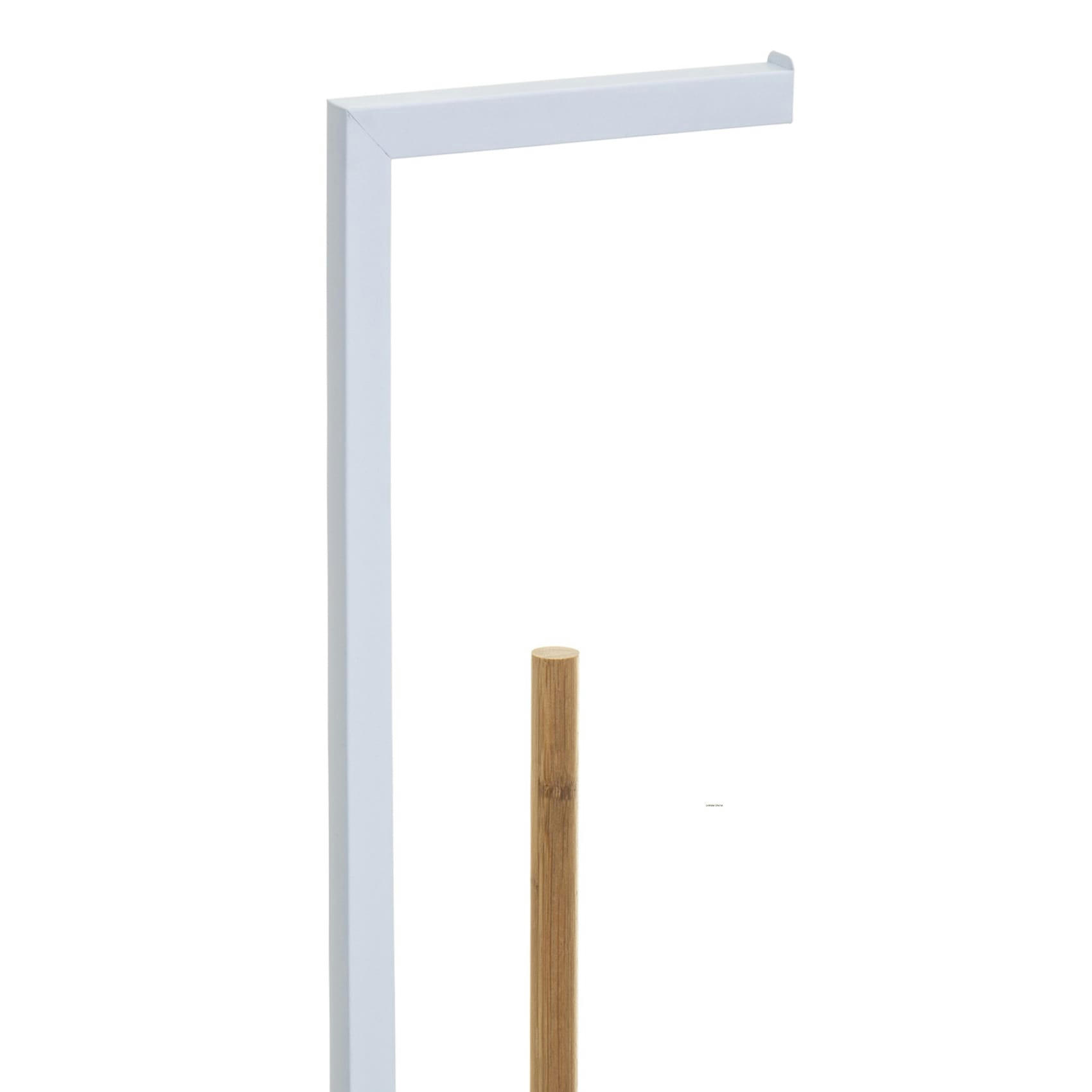 - Dérouleur papier WC avec réserve métal blanc et bambou