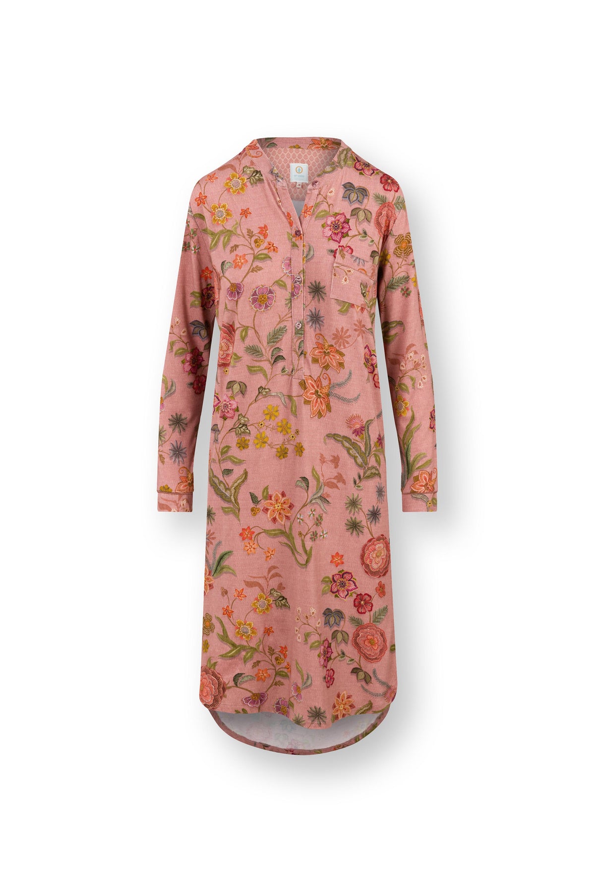 Pip Studio - Diogo Nachthemd Lange Mouw Dames - Coco Flower - Koraal - L