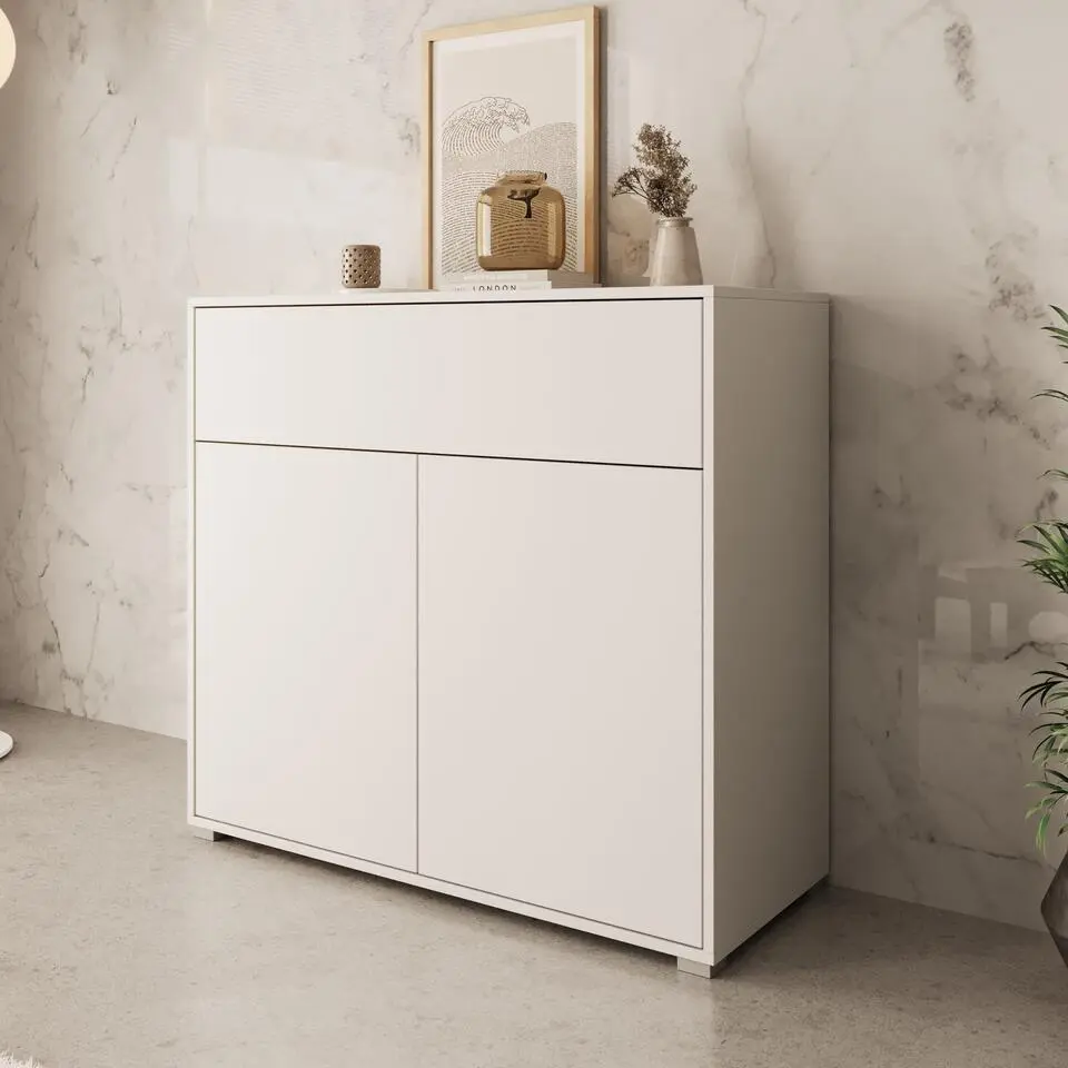 Meubella - Gideon - Dressoir - Wit - 100x40x93 cm