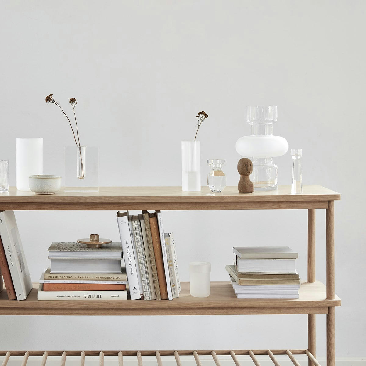 SCULPT - Vase en verre transparent et verre dépoli H30