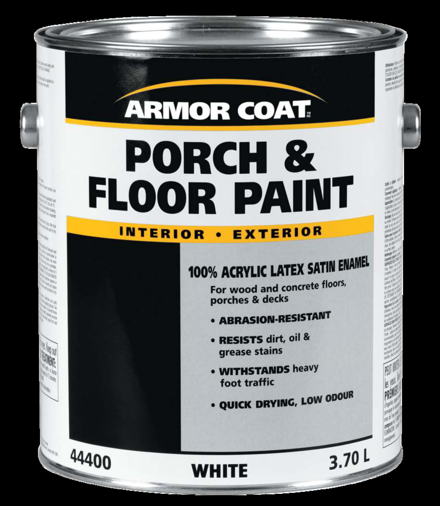 Armor Coat Grey Latex Satin Porch & Floor Paint, White, 3.7-L