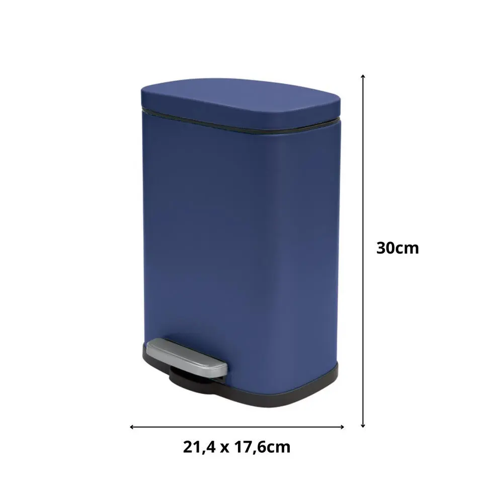 Spirella Pedaalemmer Venice - donkerblauw - 5L - metaal - 21 x 30 cm