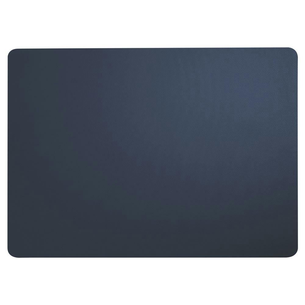 CUIR - Set de table aspect cuir bleu navy 46x33