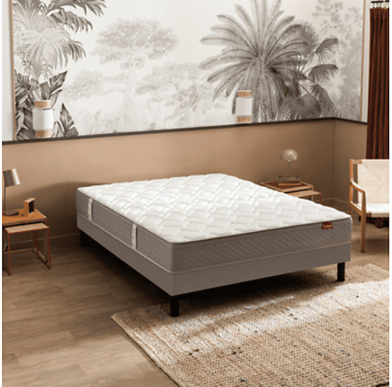 Ensemble Epeda L'AILLEURS   Sommier Escale confort ferme  Pieds 80x190 Ressorts
