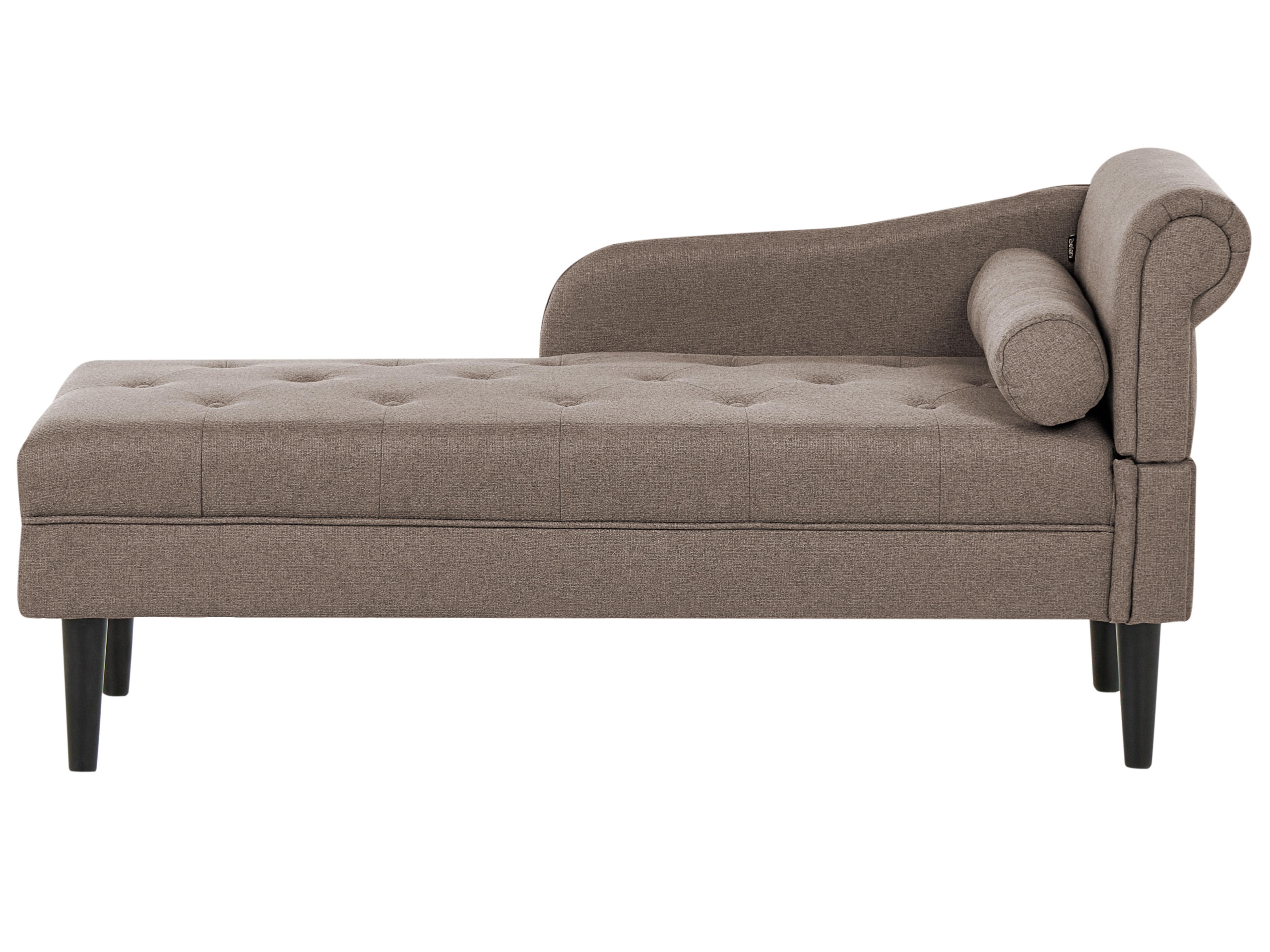 Left-Hand Chaise Longue YVOIRE Fabric Taupe