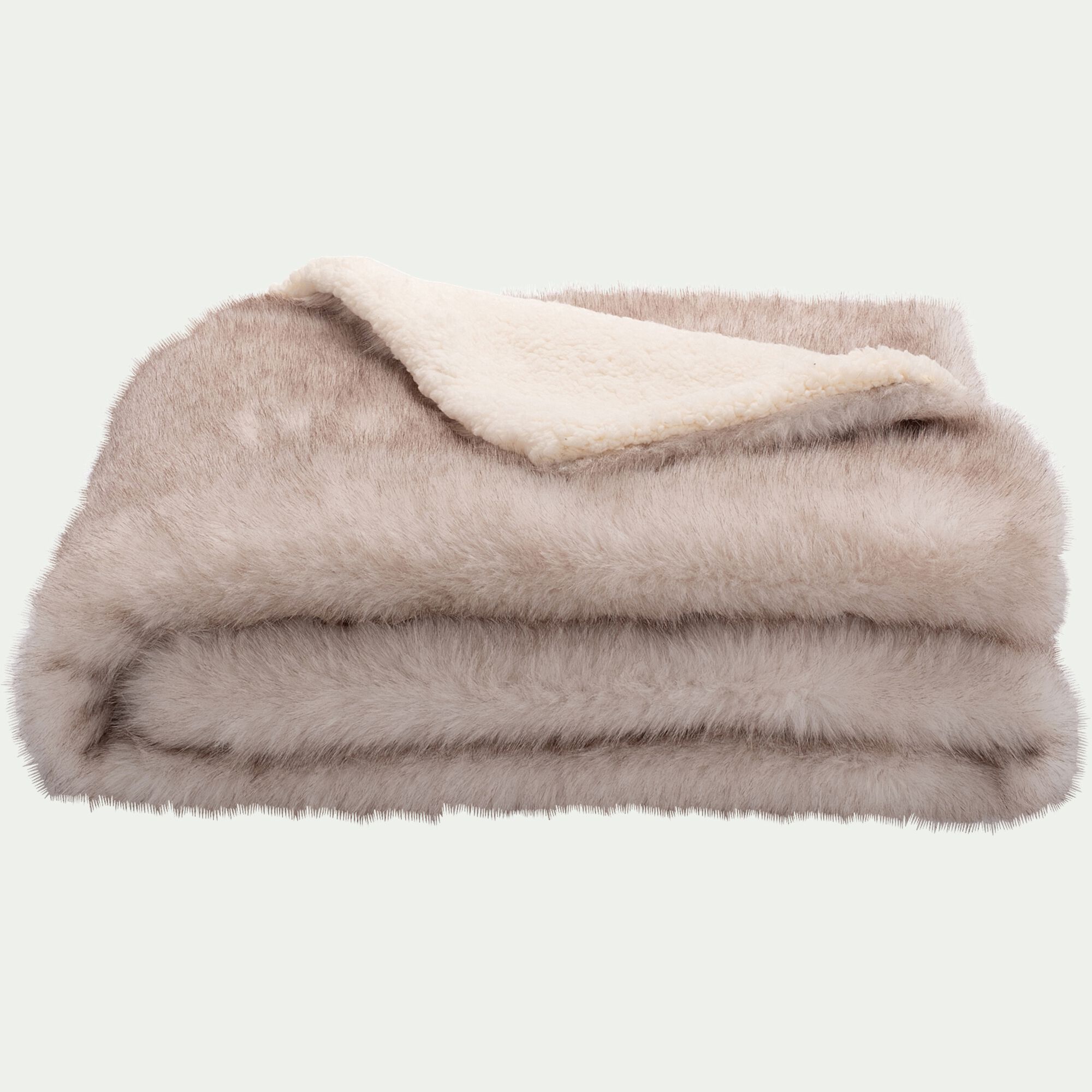 ZOE - Plaid imitation fourrure 130x170cm - beige