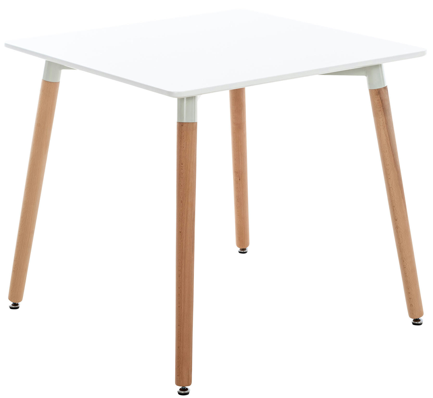VIBORG - Table à manger carrée en bois Blanc