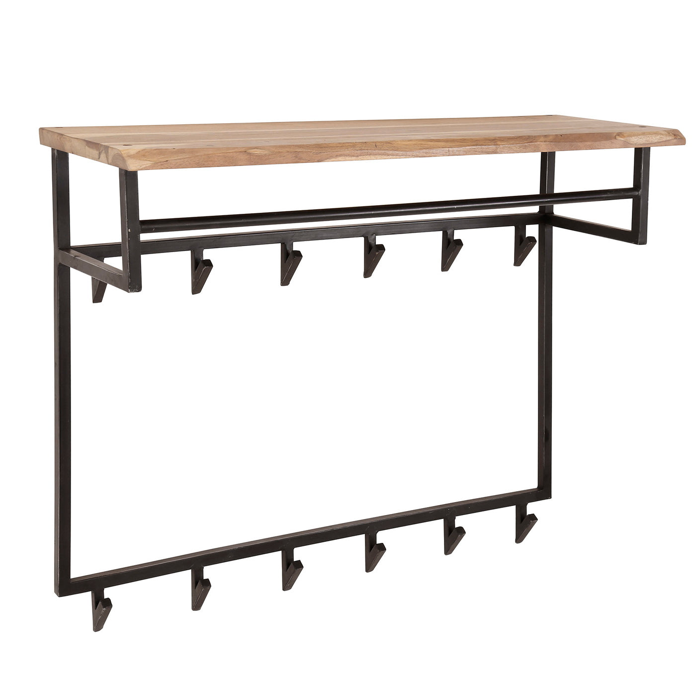 Giga Meubel Kapstok Edge - Naturel Hout - 12 Haken - 100x33x80cm
