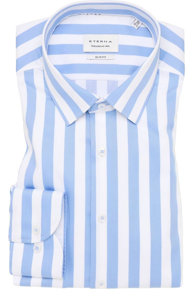 ETERNA Slim Fit Hemd himmelblau, Gestreift