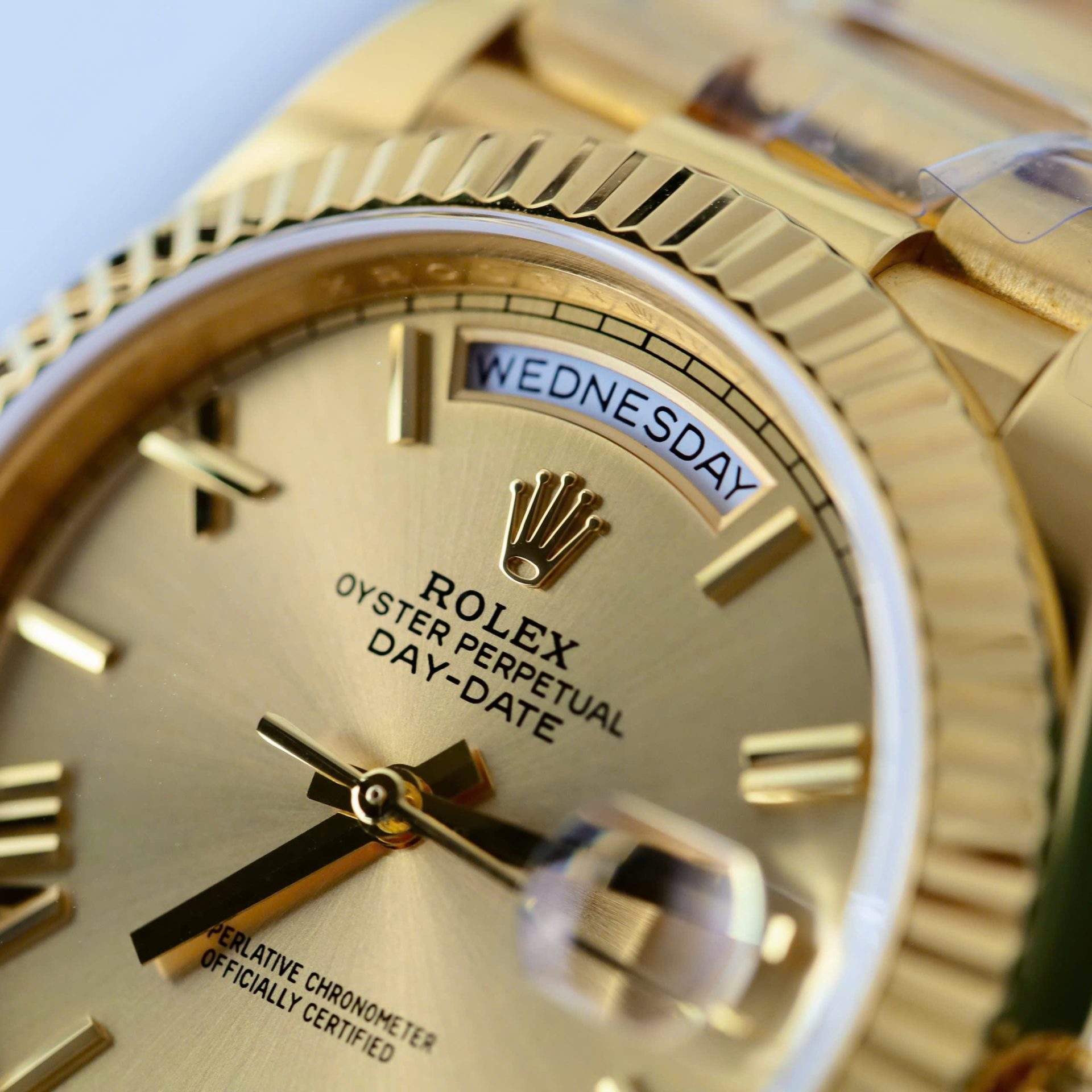 Rolex Day-Date 228238 YG Plated Champagne Roman Numeral Dial 40mm Super Clone