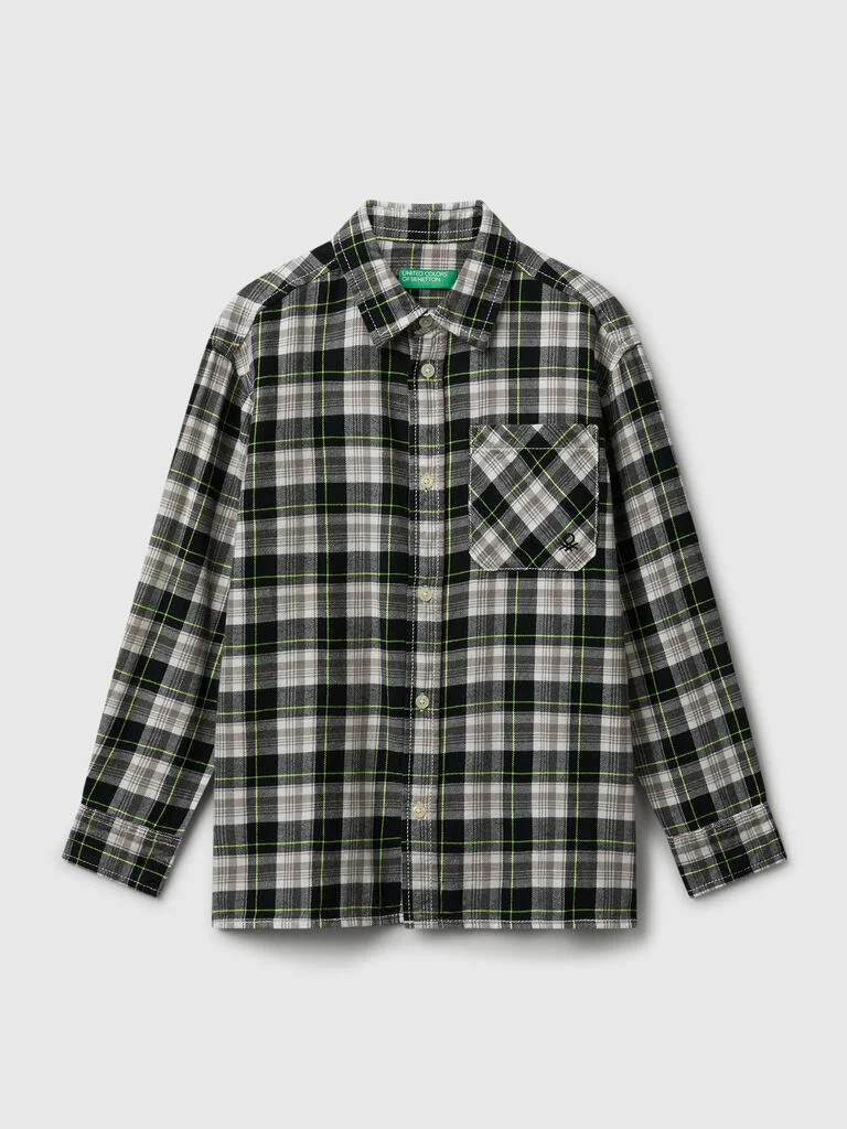 Plaid shirt in 100% cotton