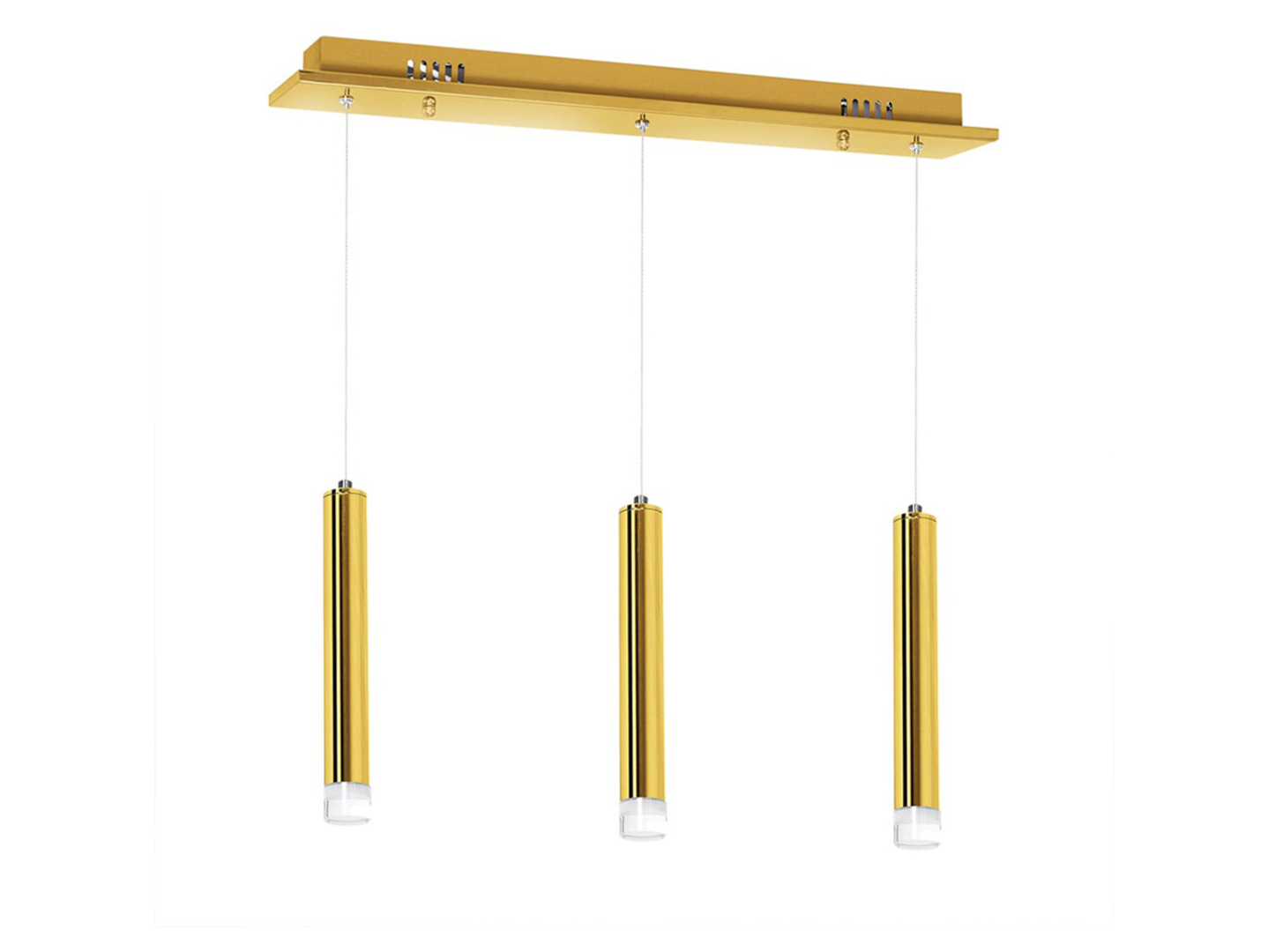 Lampa wisząca Goldie LED 3-punktowa metalowa złota