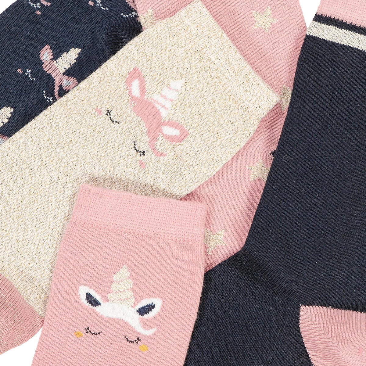 Lot de 5 paires de chaussettes, motif licorne