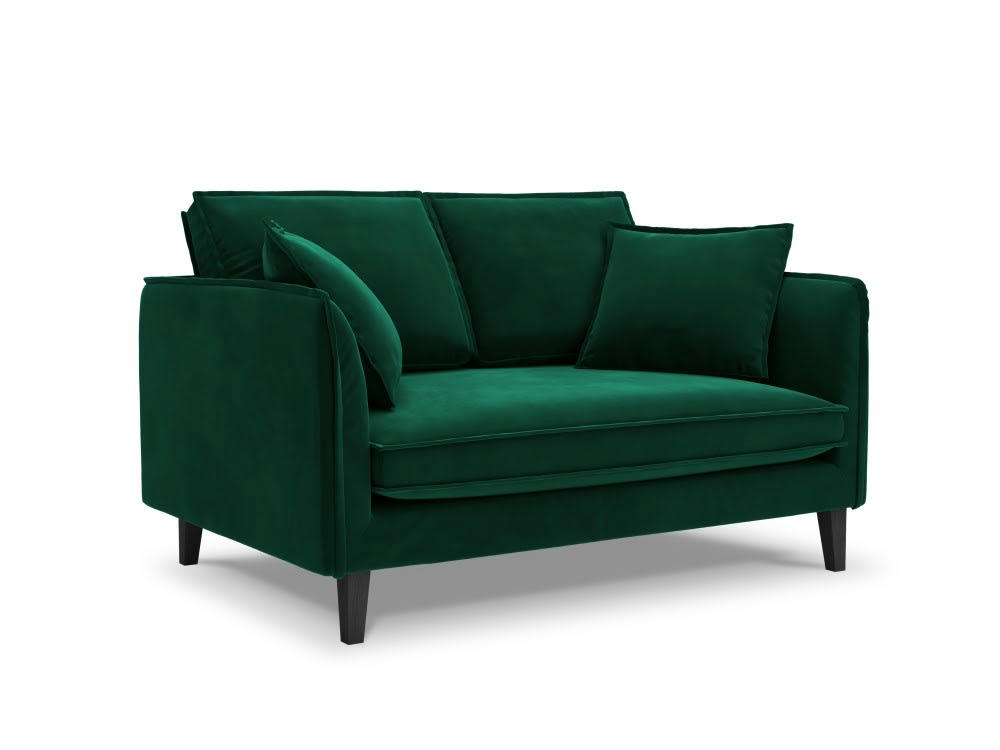 PROVENCE - Canapé 2 places en velours vert bouteille