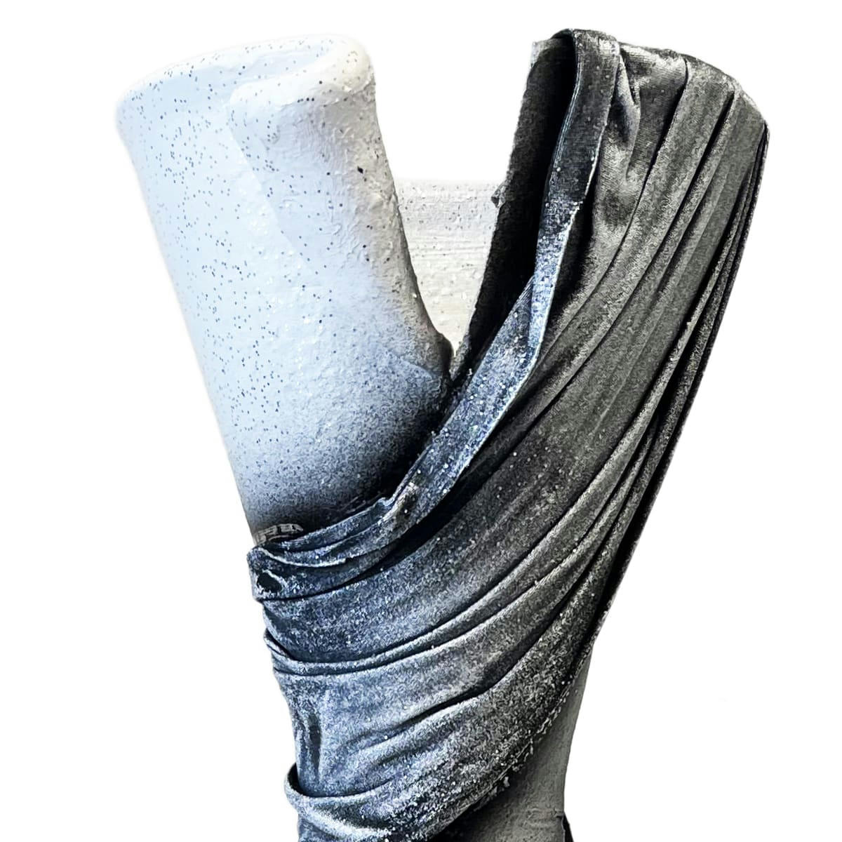 - Vase artisanal drapé de tissus 40.5 cm