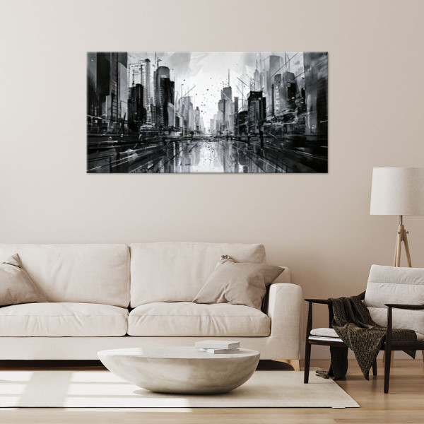 Feeby Obraz na płótnie, Miasto Architektura Abstrakcja Budynki 80x40