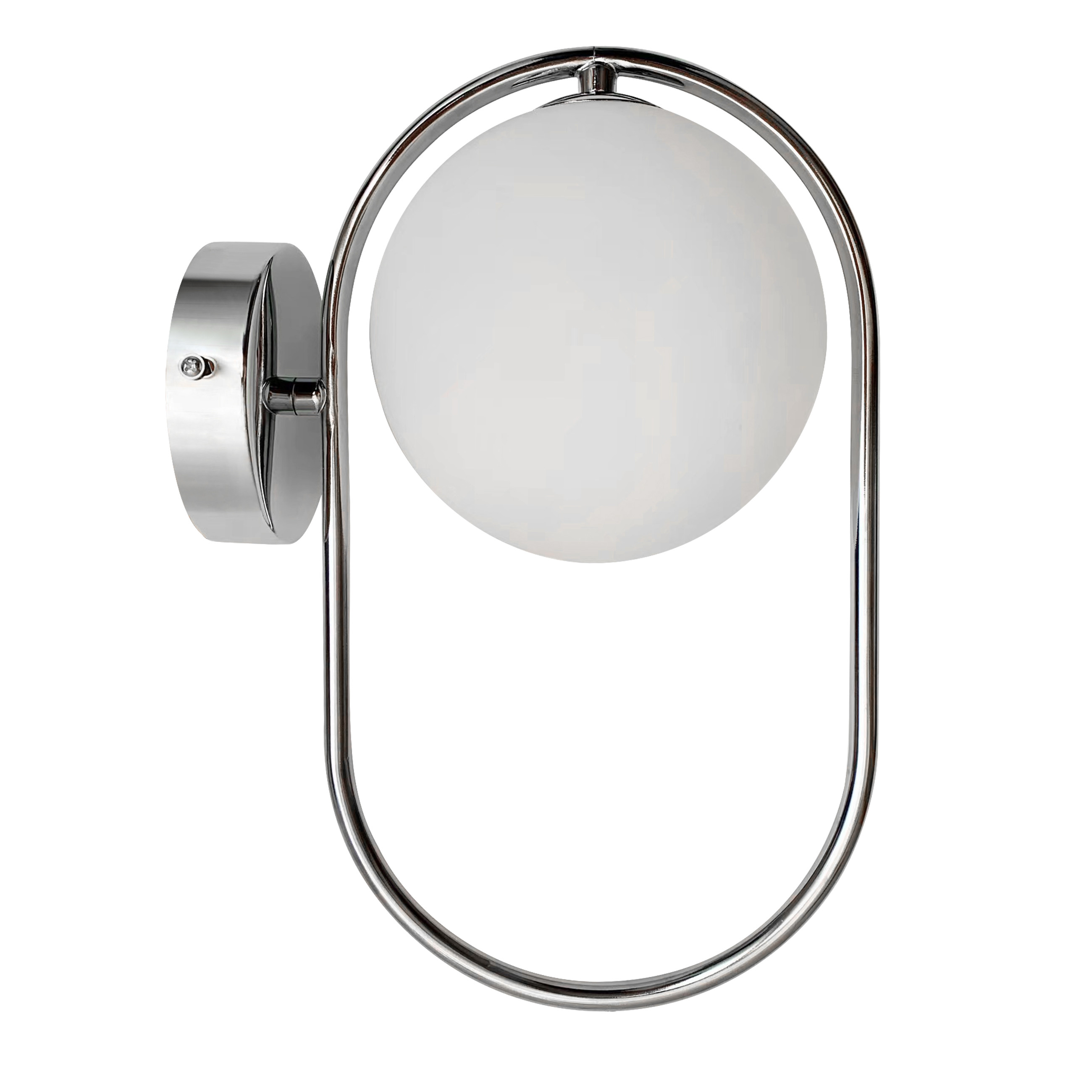 Lampa kinkiet CORDEL chromowy 1x28w g9 klosz biały