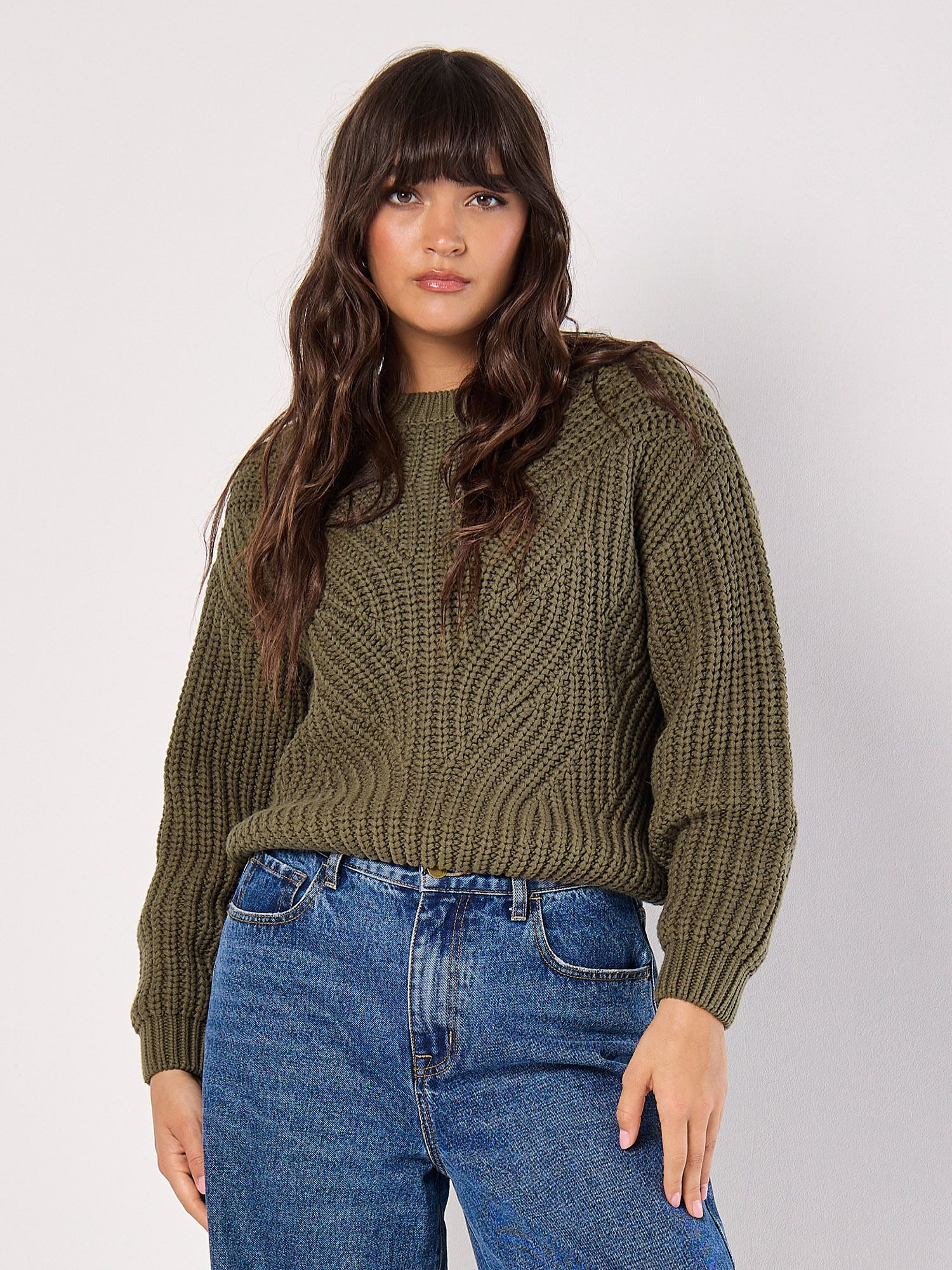 Apricot Chunky Cable Knit Jumper