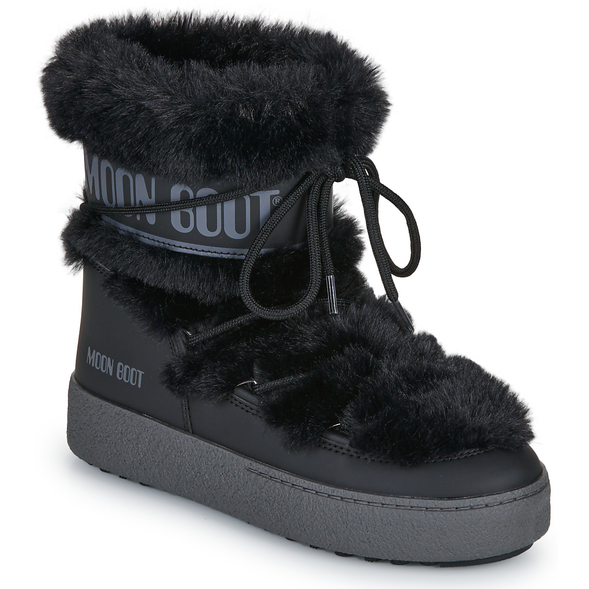 Moon Boot - MB LTRACK FAUX FUR WP - Black