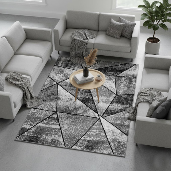 Dywan nowoczesny szary do salonu pokoju 012 - 70x130 cm - modny solidny