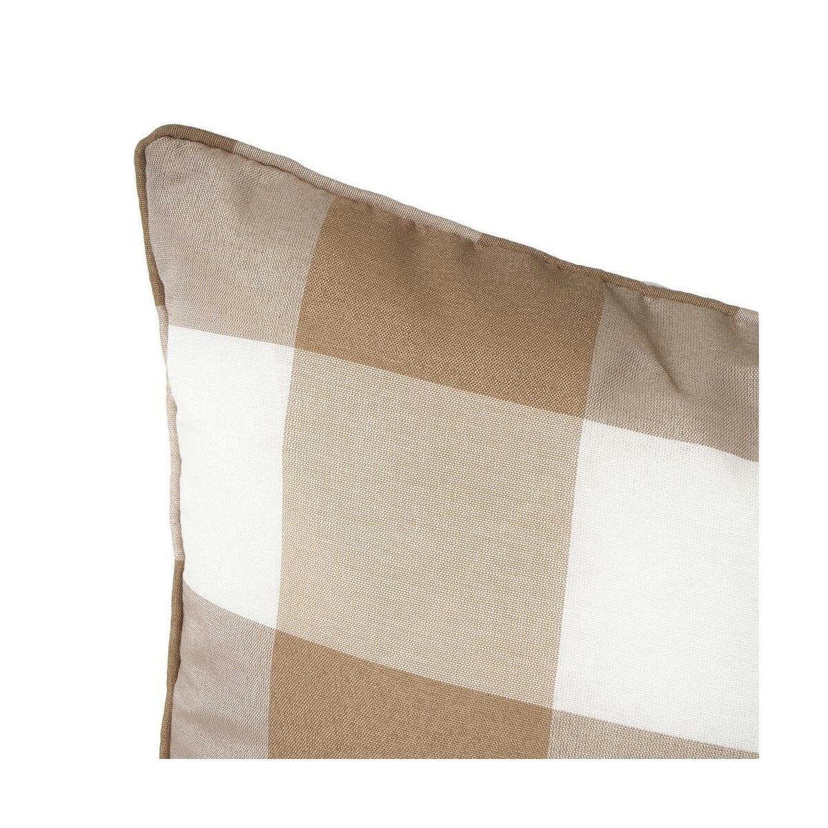 - Coussin carré vichy marron 45x45cm